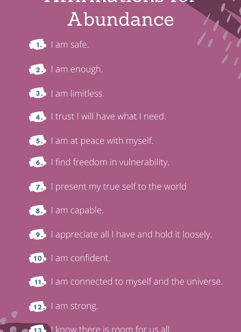 daily affirmations for abundance
