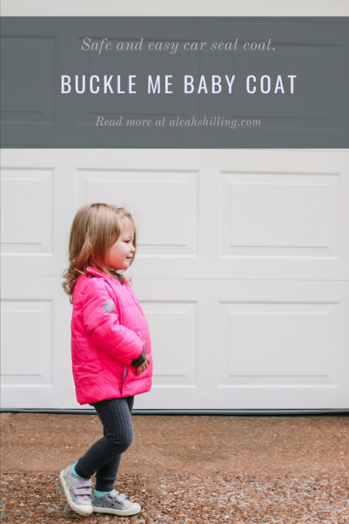 toddler modeling her buckle me baby coats