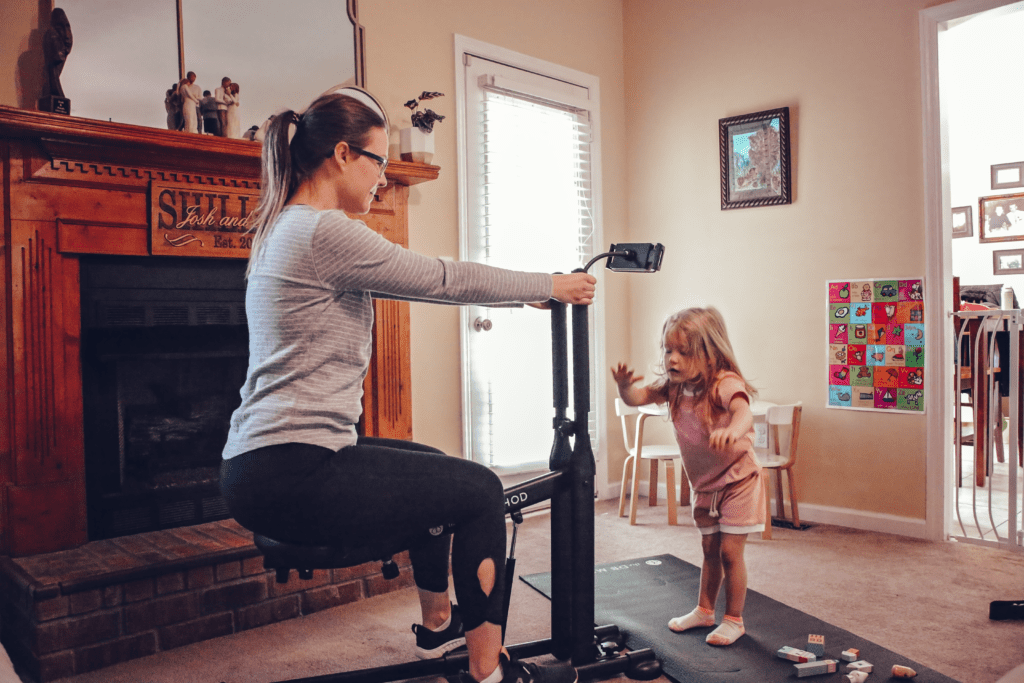 working out while entertaining a toddler