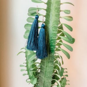 Juliana Tassel Earrings - Blue